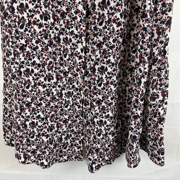 Comptoir Des Cotonniers Skirt XS White Red Blue Floral Button Front Midi - Picture 4 of 11